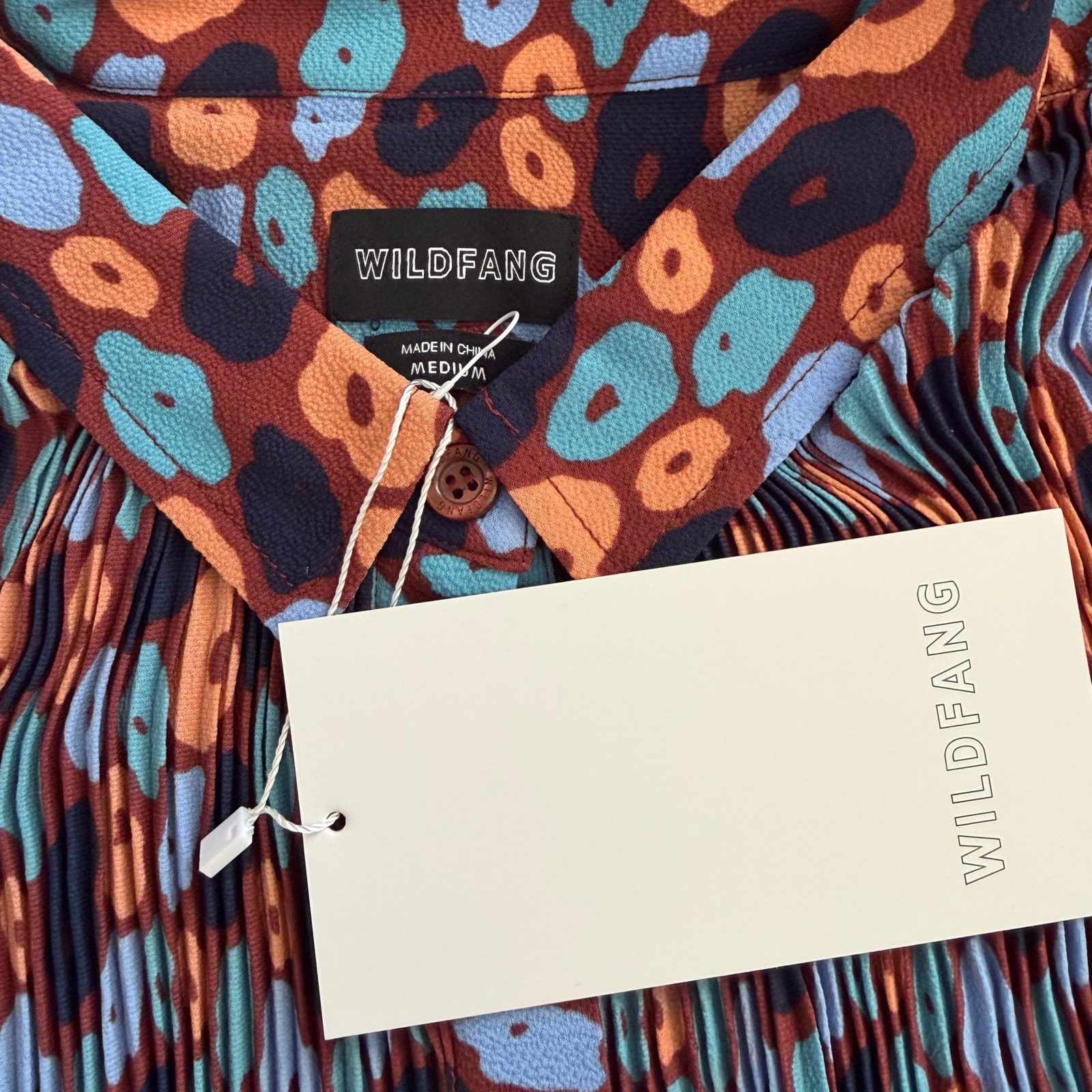 Wildfang Empower Plisse Floral Sleeveless Blouse M Nwt $98 — image 6 of 7